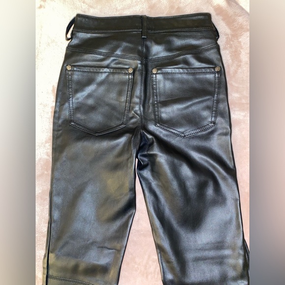Free People Size 24 Black Vegan Leather Skinny Pants - Picture 2 of 3